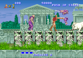 Gameplay screen of Altered Beast
