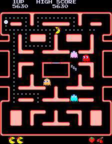 Gameplay screen of Ms. Pac-Man