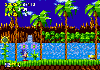 Le jeu Sonic the Hedgehog au moment où le record a été fait.